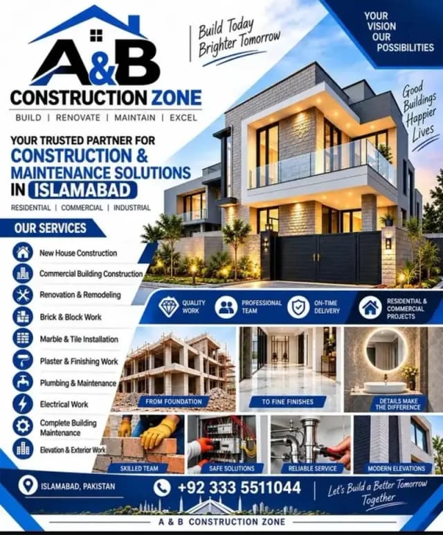 Home &House Construction/Home Renovation/Landscaping/Ceiling/Tile Wor