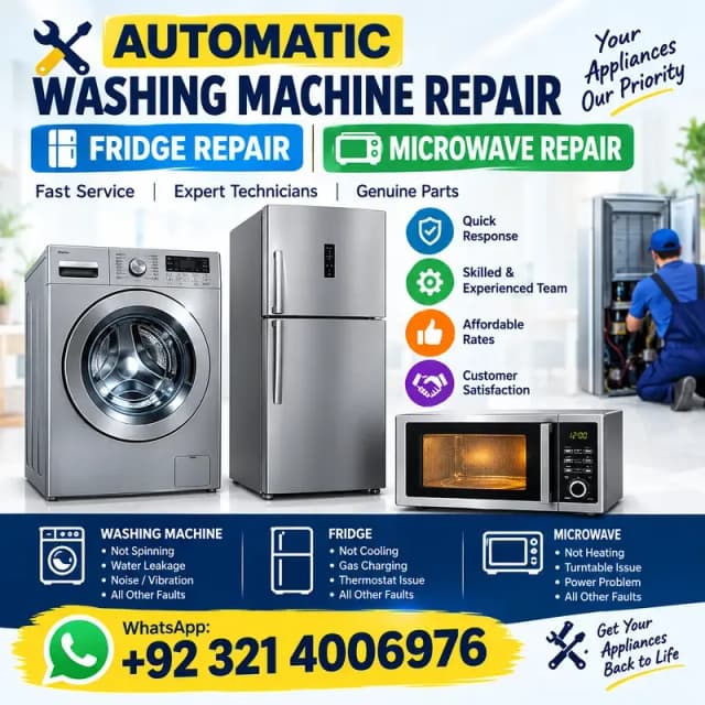 Automatic Washing Machine Repair | Fridge Repair | Microwave Repair