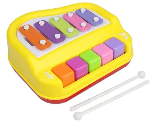 Xylphone Piano for Kids With Two Sticks 2 in 1 play by hand or by stick.