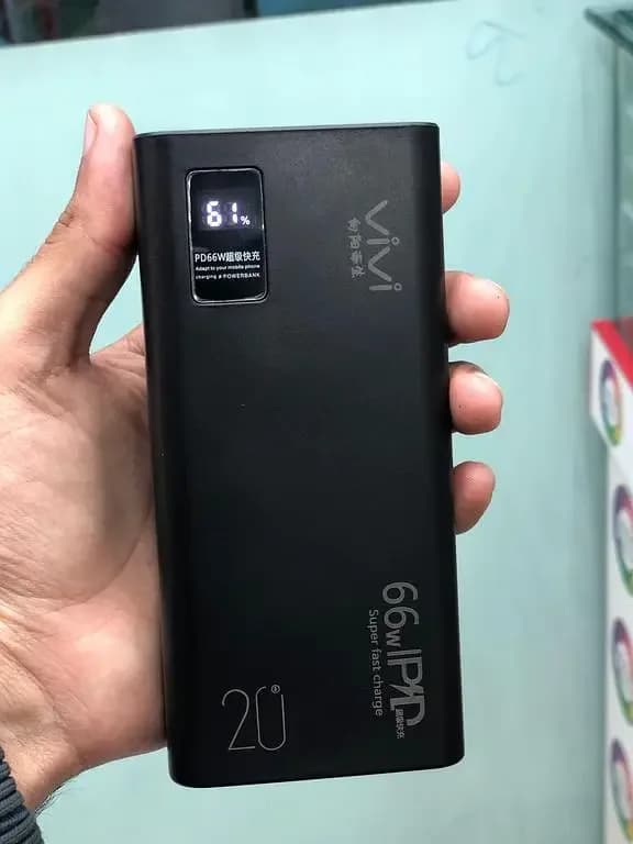66W PD Power Bank with 20000mAh Capacity and Digital Display - Fast Charging Compatibility with Samsung, iPhone, Xiaomi, Huawei, and More