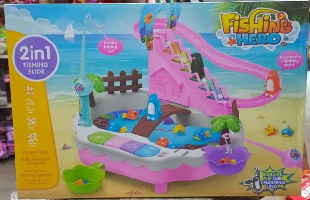 Fishing Slide and Rod With USB Charging Line Toy