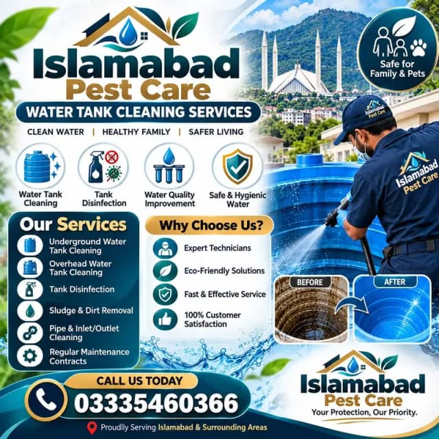 Water Tank Cleaning Services Available in Islamabad & Rawalpindi