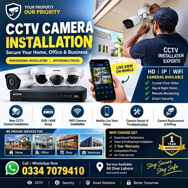 CCTV camer installation  Service in  CCTV HD Security Camera Available