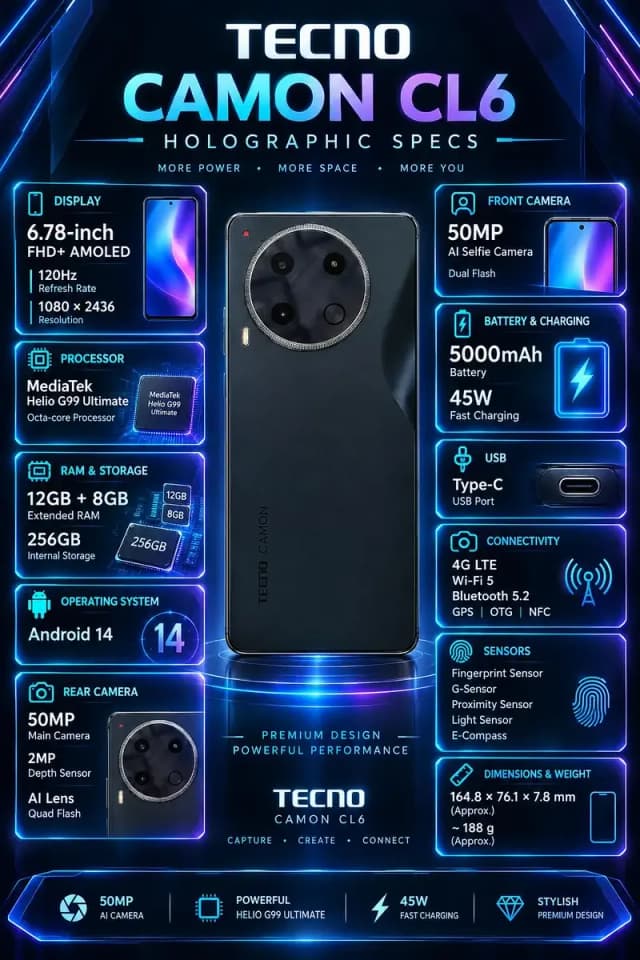 Tecno CAMON 30 12 256 box charger