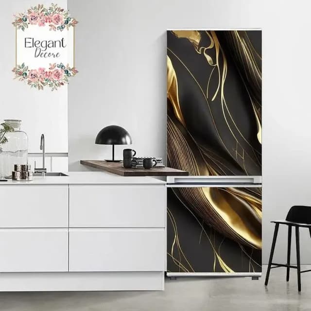 Cityscape Fridge Stickers by Elegant Decor - Self-Adhesive, Waterproof PVC Door Wraps