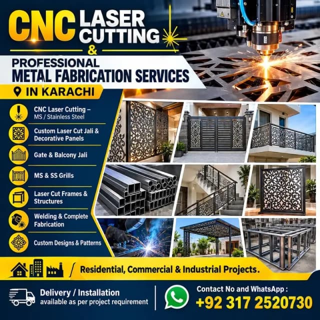 CNC Laser Cutting & Metal Fabrication | Jali, Grills & Frames services