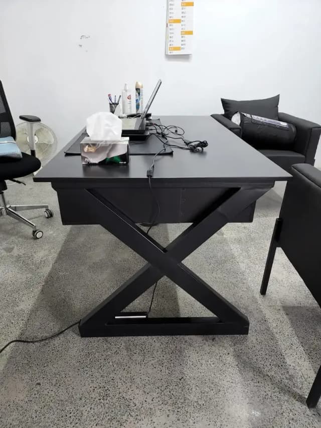 Office table aluminium style black matt