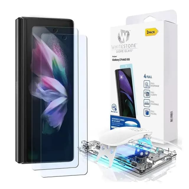 Whitestone Dome Glass Screen Protector for Galaxy Z Fold 3 – Tempered Glass, Pack of 2