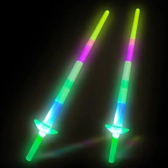 Prime Light-Up LED Folding Sword Toy – Glow in the Dark Mini Flash Weapon for Kids