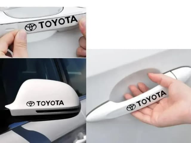 Universal Toyota Door Handle Stickers - 5 Inches Long, 0.8 Inches High