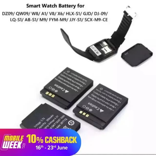 LQ-S1 Smart Watch Battery – 380 mAh Capacity