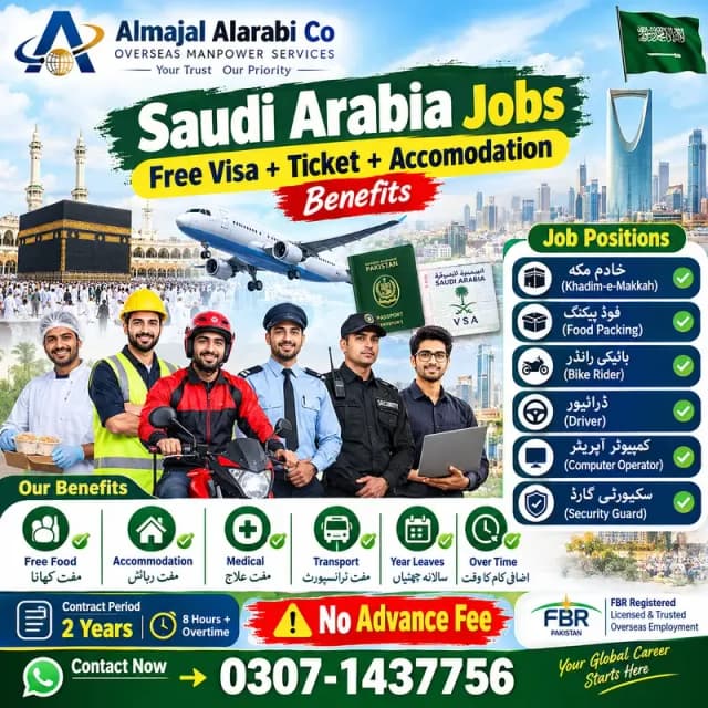 Job, Jobs, Work Permit, Company Visa, Required Staff, offers Availabe