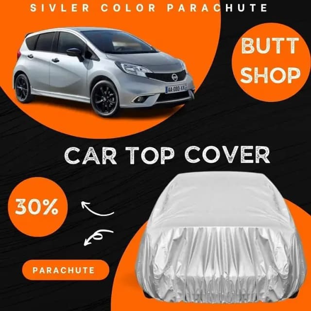 NISSAN NOTE Full Body All-Weather Resistant Top Cover in Silver Parachute Fabric