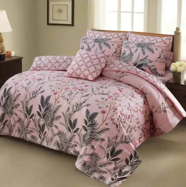 Salonika Cotton King Size Bedsheet Set with Pillow Covers – Printed Design | سلونیکا کاٹن کنگ سائز بیڈشیٹ سیٹ پلو کور کے ساتھ – پرنٹڈ ڈیزائن