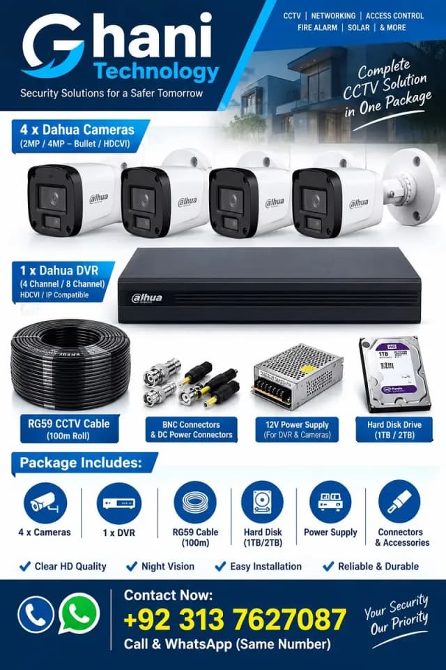 Dahua CCTV Camera 4  Cam Complete Security Package