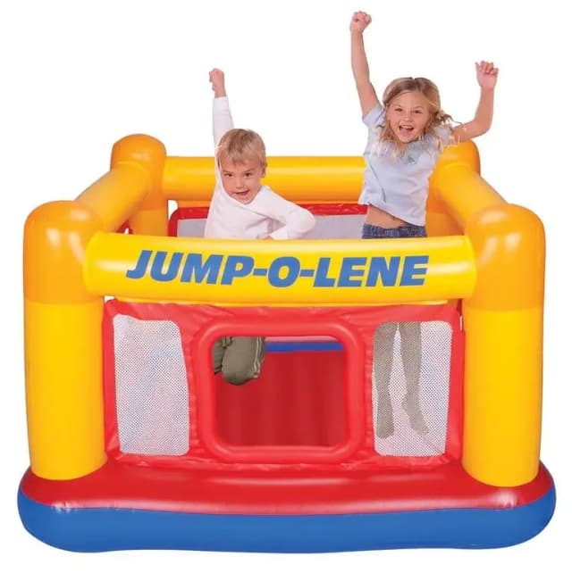 INTEX Jump-O-Lene Trampoline Playhouse - 68.5" x 68.5" x 44" Inflatable Play Area for Kids
