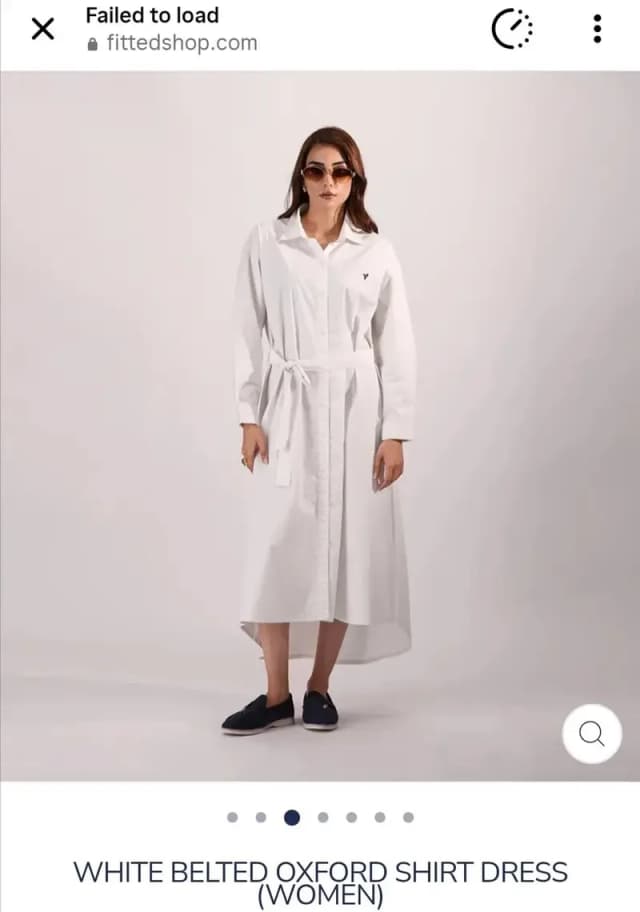 white long cotton Oxford dress