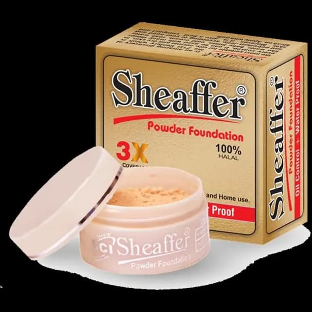 Sheaffer Powder Foundation with Makeup Brush and Accessories