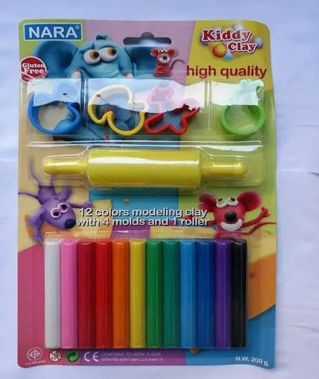 Modelling Clay For Kids - 12 Rainbow Colours With Moulds