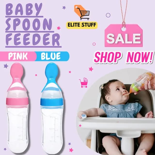Baby Spoon Feeder - Spoon Feeding Bottle - Baby Spoon Feeders - Babies Spoon Feeding - Baby Feeders - Spoon Feeding - Baby Squeezing Feeder  Baby Feeding Bottle With Spoon - Feeding Bottle Wi