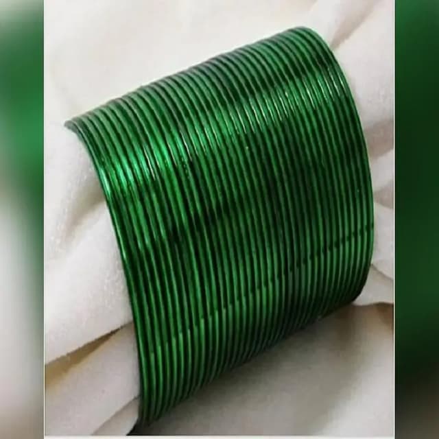 Green Plain Metal Bangles - Size 2.25, Set of 36