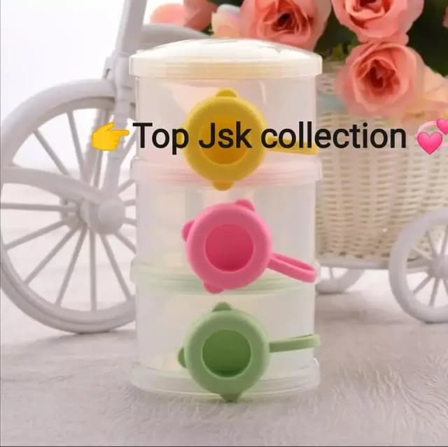 Baby Milk Container 3 Layer Baby Bottle with Powder Compartment Snacks Food Cereal Supplement Kids Infants for Travel Purpose.