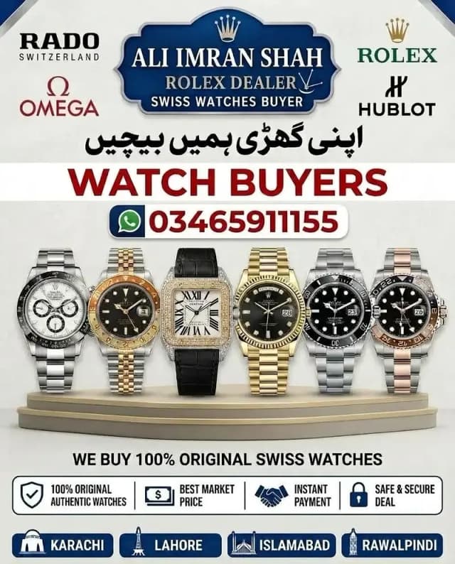 Watch Purchaser Omega Constellation Rolex Datejust Cartier Rado IWC