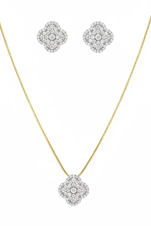V C Inspired Locket Tops in Gold Plated 925 Silver with Zircon without chain