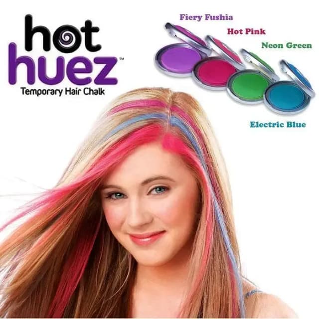 Pack Of 4 - Temporary Hair Colour Chalks - Get Colorful in Minutes:temporary hair color, hair chalks, non-toxic, easy to use, washable, vibrant colors, pop of color, mix and match, safe for a