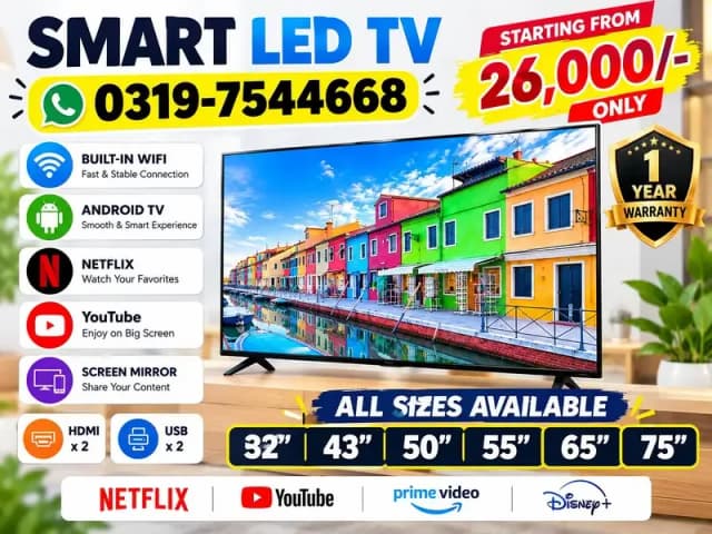 Buy 32 inches Smart Google Led TV All models Tcl Haier Samsung