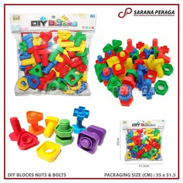 DIY Block Disassembly Set with Nuts and Bolts