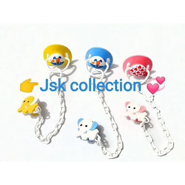 Baby Pacifier with Chain and Cap Holder in Stylish Design