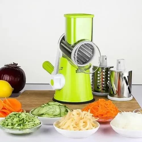 SAJEES ]Hand-operated Multi-functional Vegetable Chopper Cheese Slicing Machine (Green)
