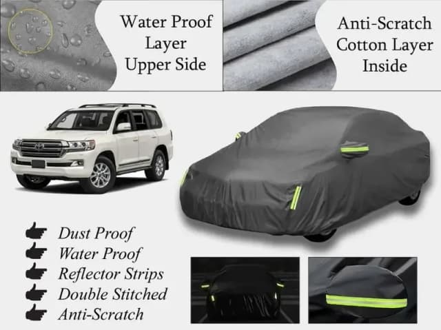Toyota Landcruiser V8 Grey Top Cover | Double Layer | Waterproof and Dustproof | Heat and Scratch Resistant