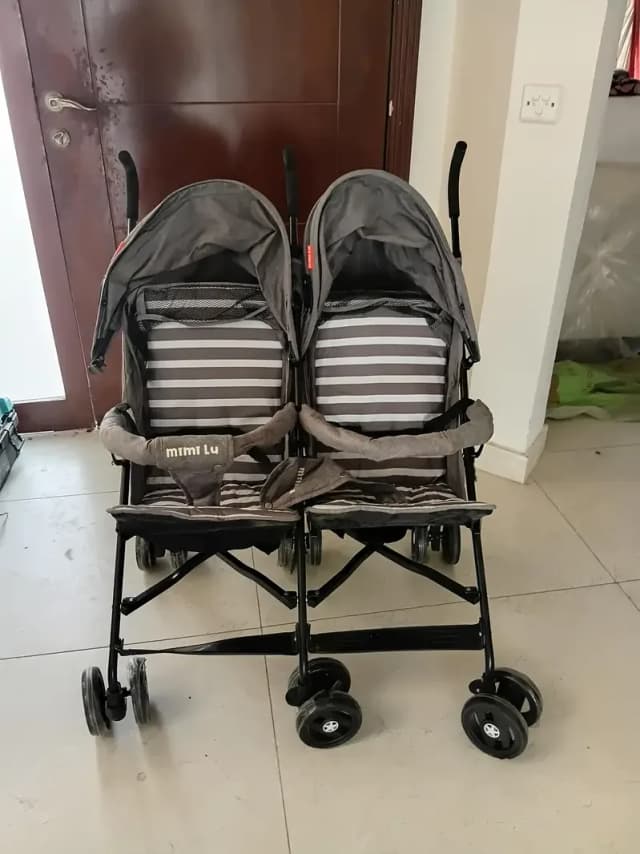 Double Pram for 2 kids Foldable 2-in-1