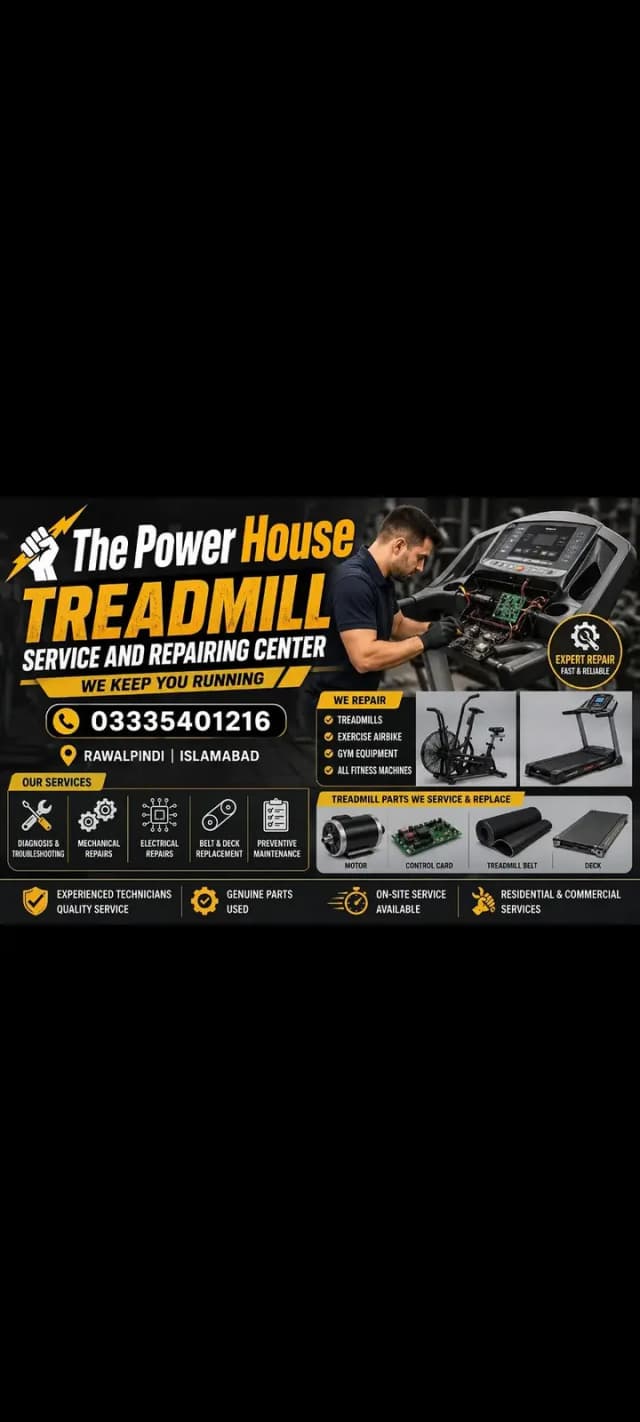 Treadmill Repair & Gym Machine Service Rawalpindi Islamabad
