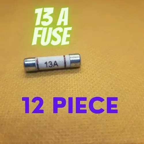 13A Domestic Fuses 12Pcs British Plug Top Household Mains 13amp Cartridge Fuse 6mm x 25mm