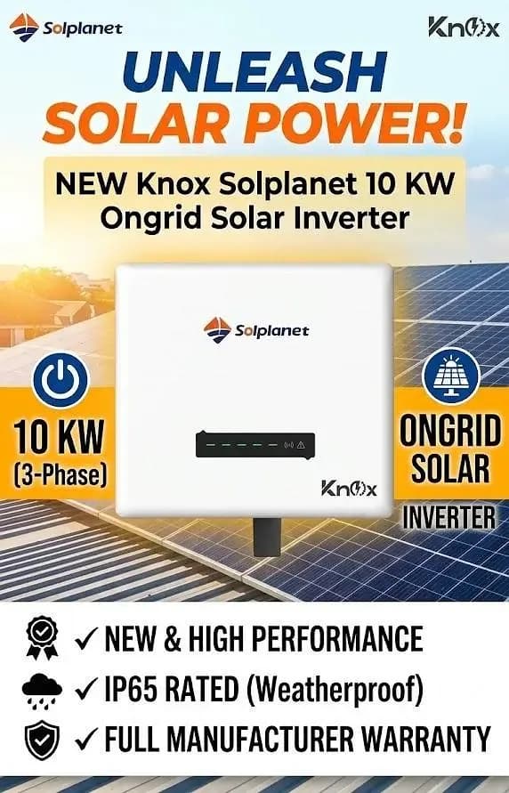 Knox Solplanet 10KW | 3 Phase On-Grid Solar Inverter | IP65 |Warranty