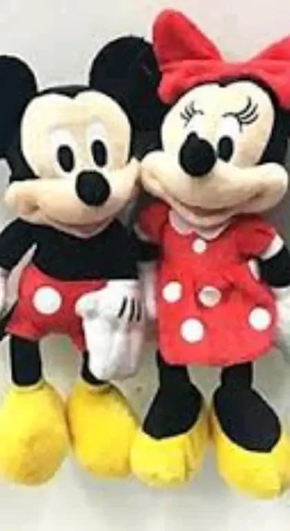 Set of 2 Plush Mickey and Minnie Mouse Dolls, Each 12 Inches