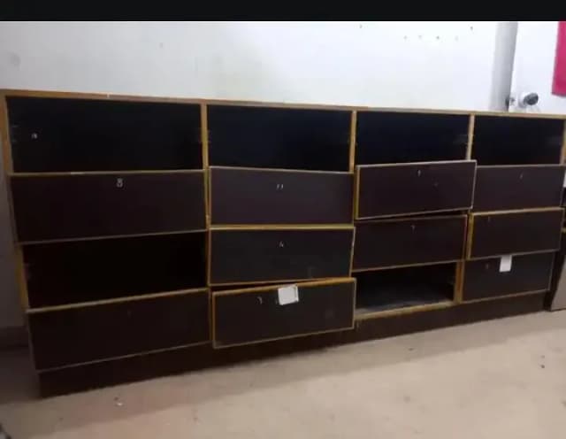 Cabinet with 13 Drawers, 7 ft x 1.5 ft