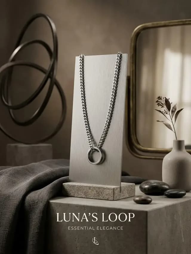 ​Stylish Silver Chain with Ring Pendant – Minimalist & Trendy