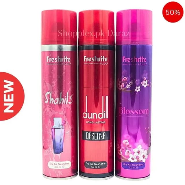 SHAHILS | DUNDILL | BLOSSOM Air Freshener Pack - 3 Bottles of 300ml Freshrite Room Spray for Home, Office, Car, and Gifting