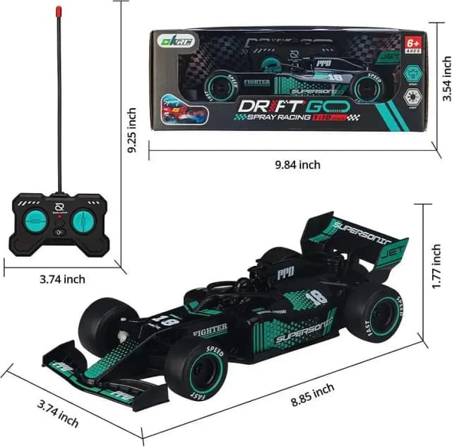 Formula 1 Remote Control Car for Boys 8-12|F1 Fast RC Car & Cool Indoor Outdoor Toys for Kids Age 4-8|1:18 Scale High Speed Hobby RC Spray Racing Cars|Great Birthday Gifts for 5 6 7 8 9 Year 