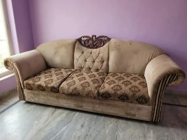 5-Seater Sofa Set with Tufted High-Back Chairs