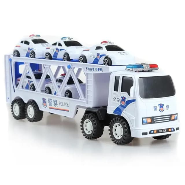 Double Deck Transport Truck Featuring 4 Cars