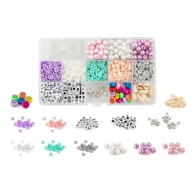 Jewelry Making Beads Box with Accessories for Kids