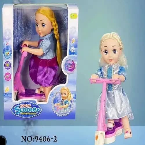 sports scooter  with frozen  doll