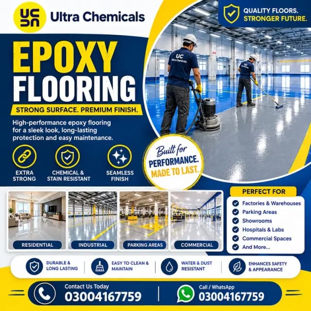 Epoxy Floor Coating for Factories, Warehouse / Roof Leakage Repair