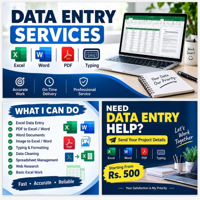 Professional Data Entry Services | Excel, Word & PDF