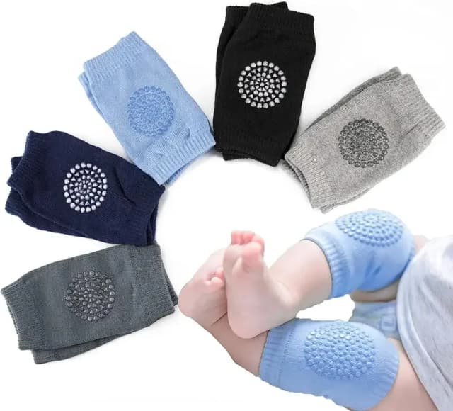 2 Pairs Baby Knee and Elbow Pads for Crawling - Stretchable, Anti-Slip, Protective Gear
